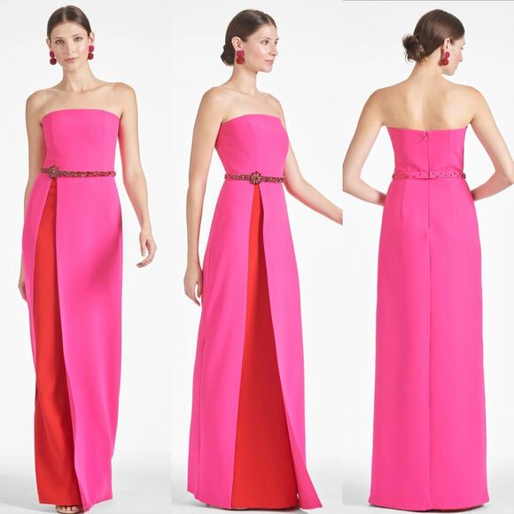 Sachin + Babi Dresses & Skirts - NWT Sachin + Babi Daniella Gown Electric Pink Formal Wedding Guest Column Size 4